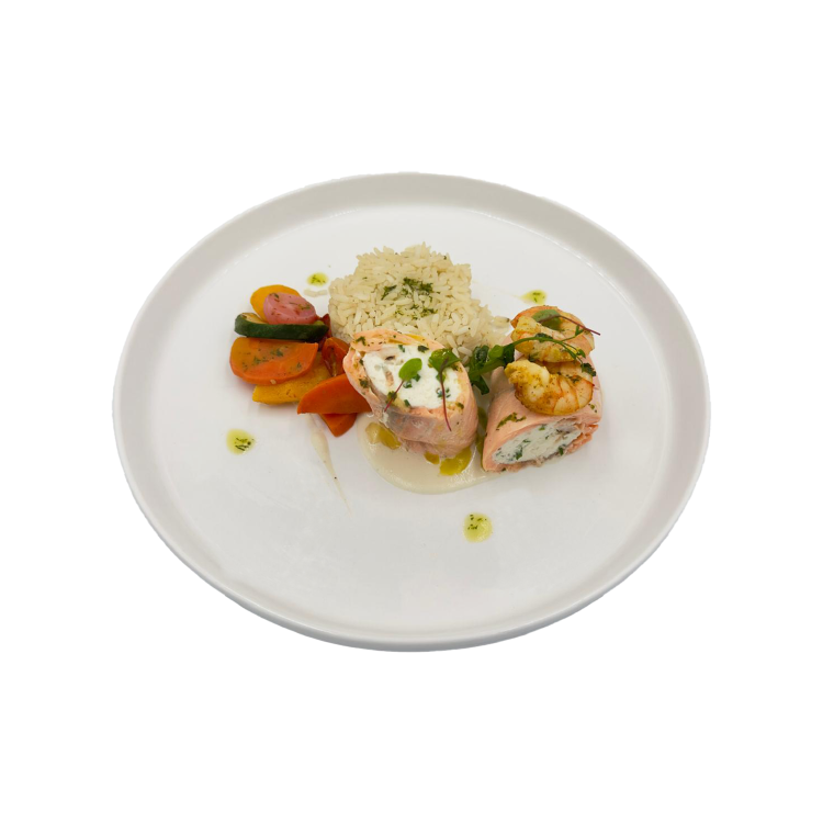 BALLOTINE DE SAUMON AUX CREVETTES