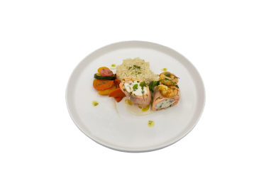 BALLOTINE DE SAUMON AUX CREVETTES