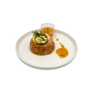 TARTARE DE SAUMON ET NOIX DE SAINT-JACQUES