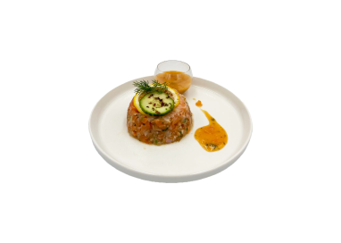 TARTARE DE SAUMON ET NOIX DE SAINT-JACQUES