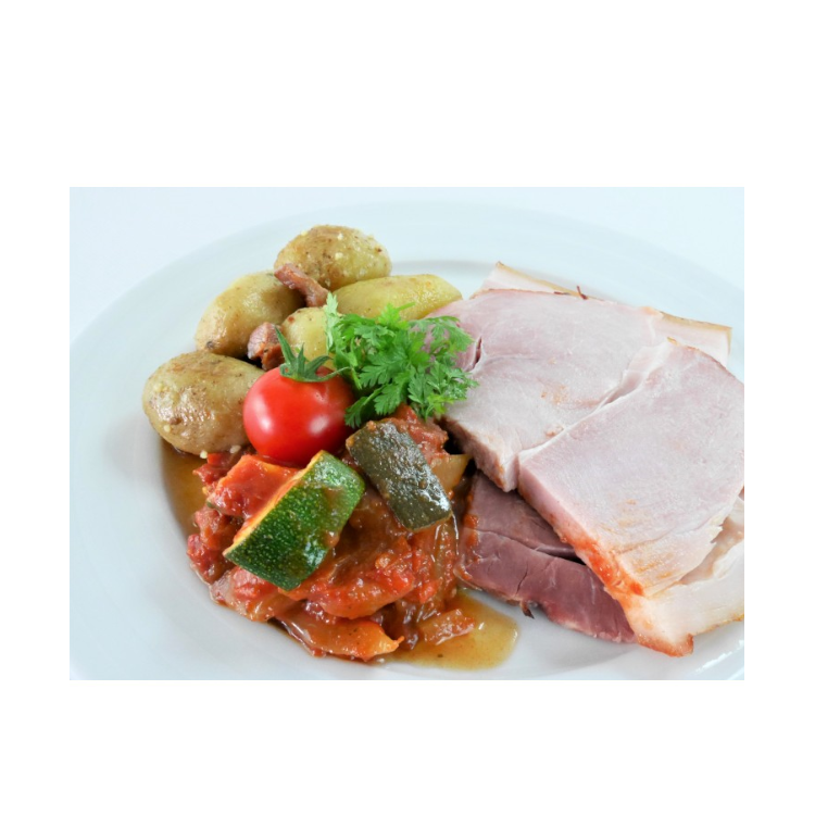 JAMBON A L'OS BRAISÉ +légumes (15 à 49 pers.)