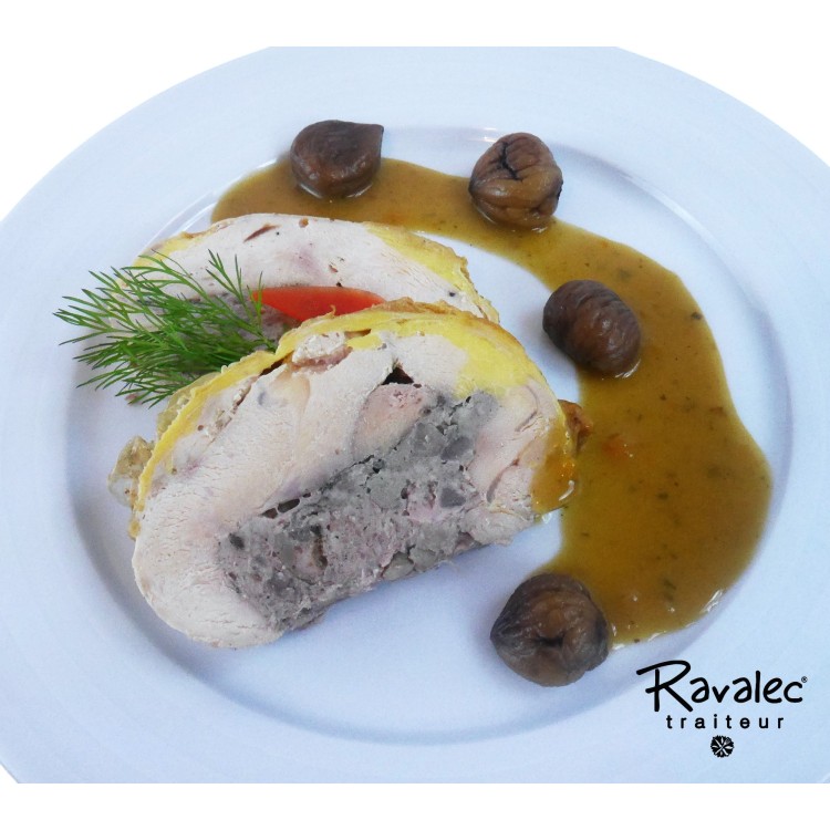 RÔTI DE CHAPON FERMIER AUX MARRONS