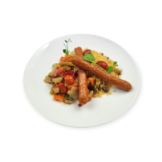 COUSCOUS AUX MERGUEZ VEGETARIENNES